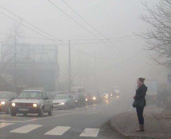 Smog na Miljacki (Sarajevo, 21. decembar 2015, foto: Mina Coric)