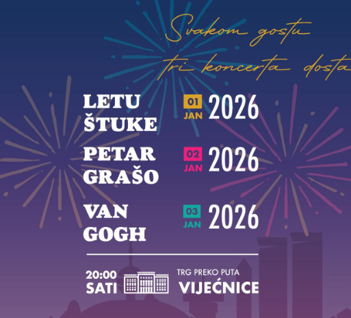 Tri koncerta u Sarajevu na samom početku godine